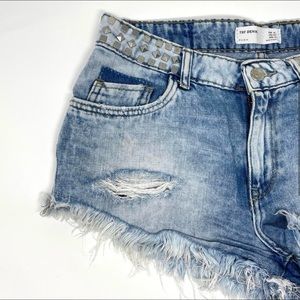 Zara Distressed Jean Shorts